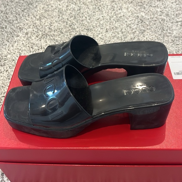 Slides black platform heels - Picture 3 of 5